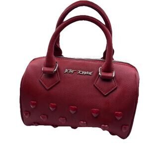 Betsey Johnson Crimson Red Barrel Red Heart Stud Accents